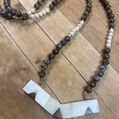 Love, Poppy Inc. Wood & Bone Necklace