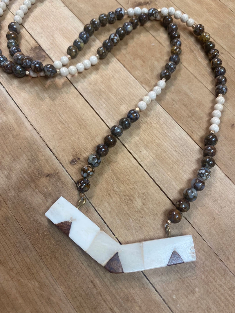 Love, Poppy Inc. Wood & Bone Necklace 3 Love, Poppy Inc. Wood & Bone Necklace