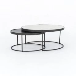 Four Hands Evie Round Nesting Coffee Table Coffee + Accent Tables
