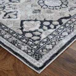 Feizy Macklaine Silver Black Rug Rugs
