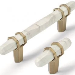 Amerock CARRIONE Marble & Champagne Gold Hardware