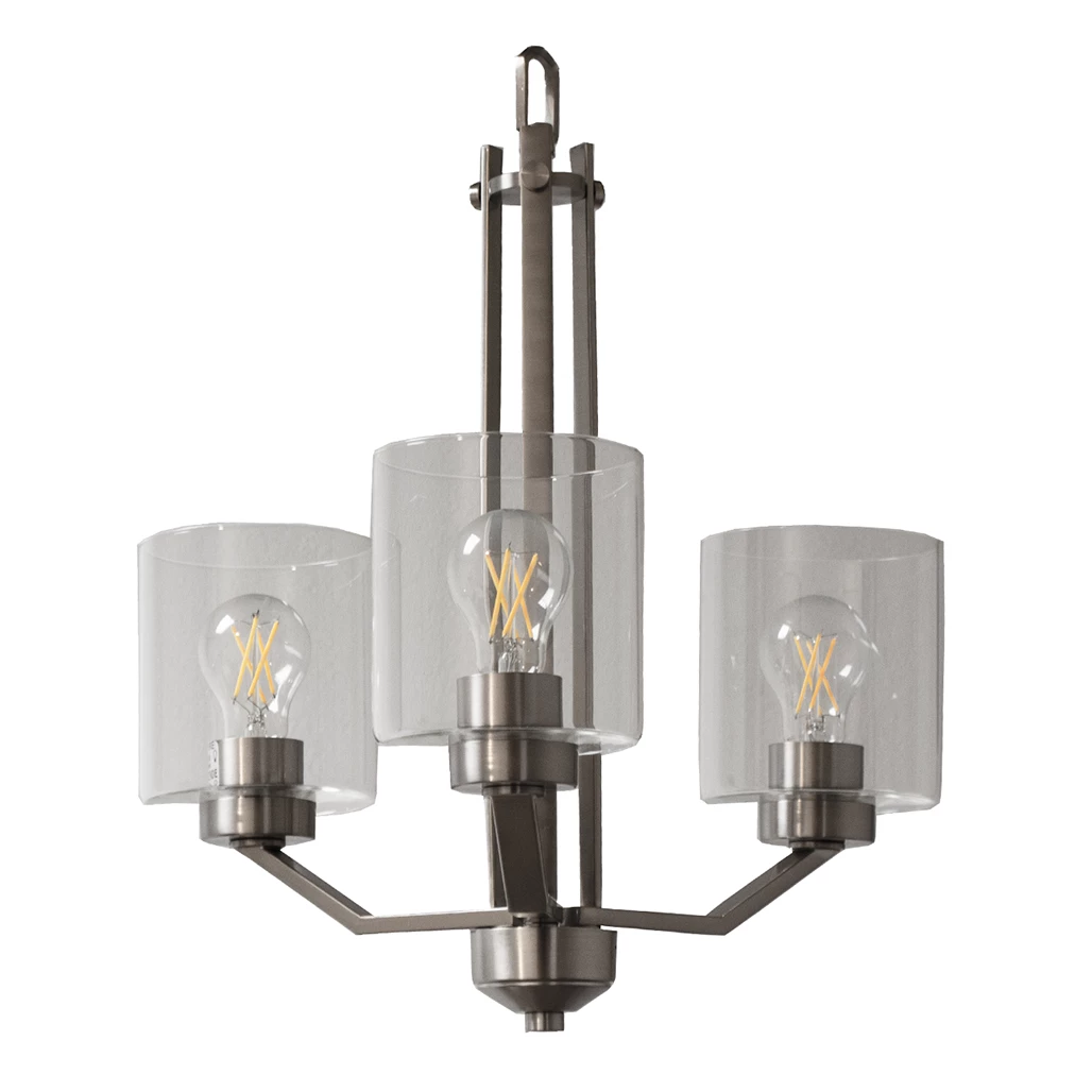 HOME Enhancements Piper 3 Light Nickel Chandelier 3 HOME Enhancements Piper 3 Light Nickel Chandelier