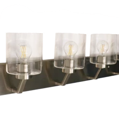 HOME Enhancements Piper Nickel & Clear Vanity Light Lighting