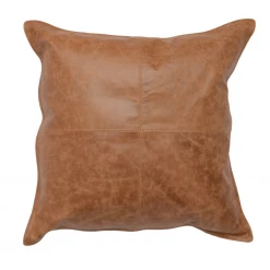 Classic Home Chestnut Leather Pillow Decor