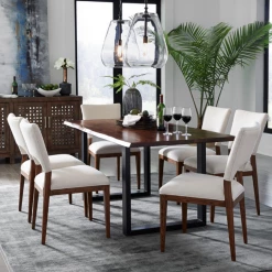 Classic Home Mitchel Linen Upholstered Dining Chair - Set Of 2