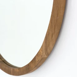 Four Hands Smoked Oak Round Mirror Decor