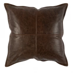 Classic Home Parsons Cocoa Leather Pillow