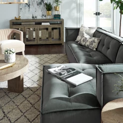 Classic Home Element Sectional Chaise Smoke Furniture