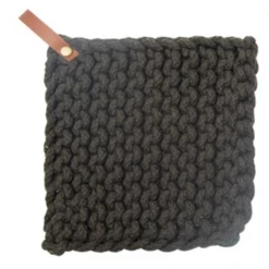 Creative Co-Op New Arrivals Crocheted Pot Holder With Leather Loop
