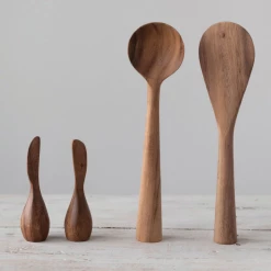 Creative Co-Op New Arrivals Hand-Carved Acacia Wood Standing Spoons