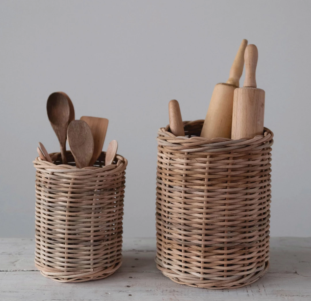 Creative Co-Op Hand-Woven Wicker Baskets 4 Creative Co-Op Hand-Woven Wicker Baskets