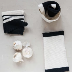 Creative Co-Op New Arrivals Knit Striped Dish Cloth Set