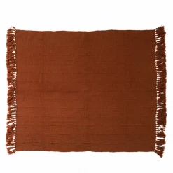 Creative Co-Op New Arrivals Russet Wool Fringe Throw