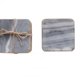 Creative Co-Op Grey Marble Coaster Set New Arrivals