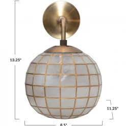 Creative Co-Op New Arrivals Gia Capiz Wall Sconce