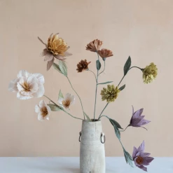 Creative Co-Op Paper Russet Chrysanthemum Flower Spray New Arrivals