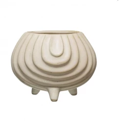 Creative Co-Op New Arrivals Swirl Stoneware Footed Planter