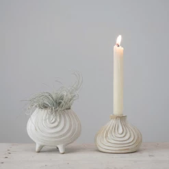 Creative Co-Op New Arrivals Swirl Stoneware Footed Planter