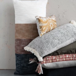 Creative Co-Op Whiskey Woven Lumbar Pillow New Arrivals