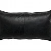 Classic Home Dexter Onyx Lumbar Leather Pillow