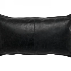 Classic Home Dexter Onyx Lumbar Leather Pillow