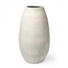 Mercana Reya Pearl White Striped Floor Vase