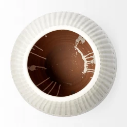 Mercana Reya Pearl White Striped Floor Vase