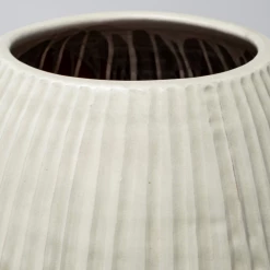 Mercana Reya Pearl White Striped Floor Vase