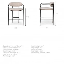 Mercana New Arrivals Parker Gun Metal Counter Stool