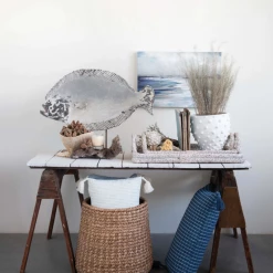 Creative Co-Op Hand Painted Beach Scene Canvas