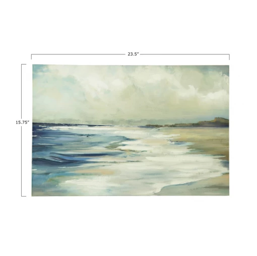 Creative Co-Op Hand Painted Beach Scene Canvas