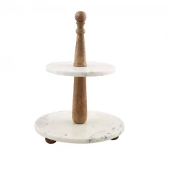 Mudpie New Arrivals Marble & Wood Tiered Server