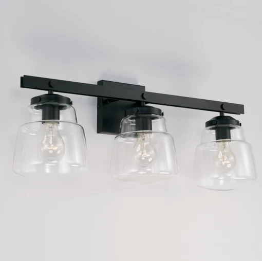 Capital Lighting Christopher Matte Black 3 Light Vanity