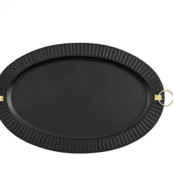 Mudpie New Arrivals Black Oval Tray