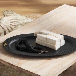 Mudpie New Arrivals Black Oval Tray