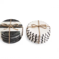 Mudpie New Arrivals Black & White Marble Coasters