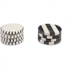 Mudpie New Arrivals Black & White Marble Coasters