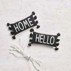Mudpie Graphic Black Tassel Pillows New Arrivals
