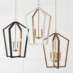 Capital Lighting Liam 4 Light Wood & Brass Pendant New Arrivals