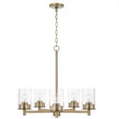 Capital Lighting Dawson 5 Light Aged Brass Chandelier