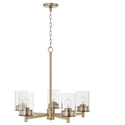 Capital Lighting Dawson 5 Light Aged Brass Chandelier