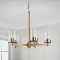 Capital Lighting Dawson 5 Light Aged Brass Chandelier