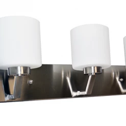 HOME Enhancements Lighting Piper Nickel & White Vanity Light