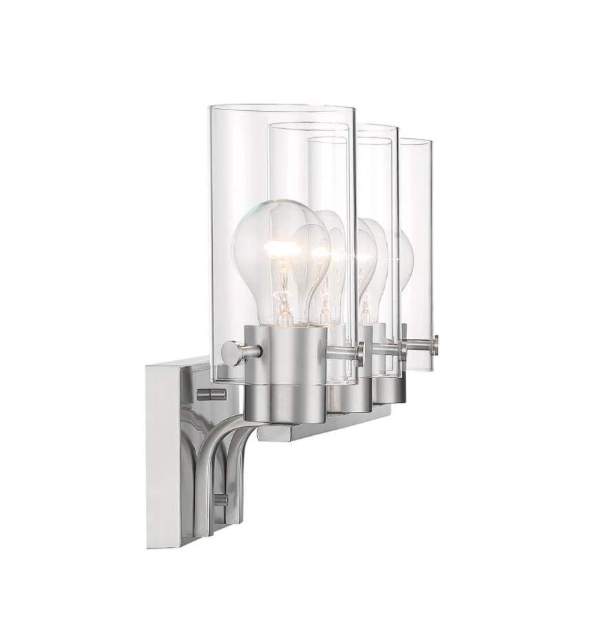 Satco/Nuvo Sommer Brushed Nickel Vanity Light Lighting 4 Satco/Nuvo Sommer Brushed Nickel Vanity Light Lighting