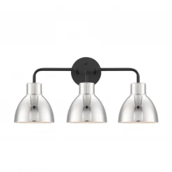 Satco/Nuvo Naomi Matte Black And Nickel Vanity Light