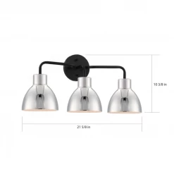 Satco/Nuvo Naomi Matte Black And Nickel Vanity Light