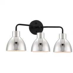 Satco/Nuvo Naomi Matte Black And Nickel Vanity Light
