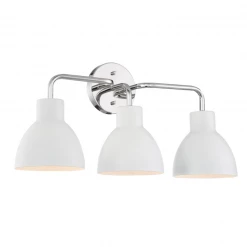 Satco/Nuvo Naomi Nickel & White Vanity Light