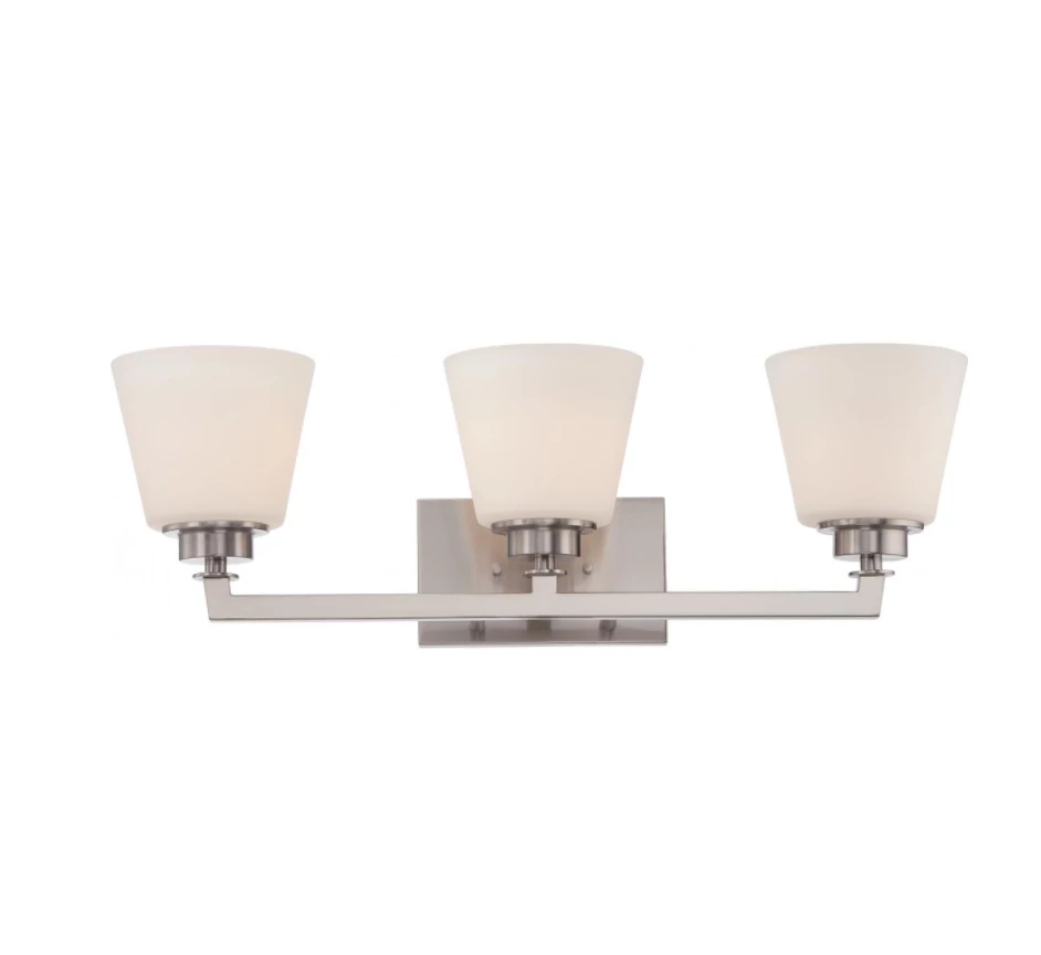 Satco/Nuvo Lighting Joshua Nickel Vanity Light 3 Satco/Nuvo Lighting Joshua Nickel Vanity Light