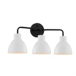 Satco/Nuvo Naomi Matte Black & White Vanity Light